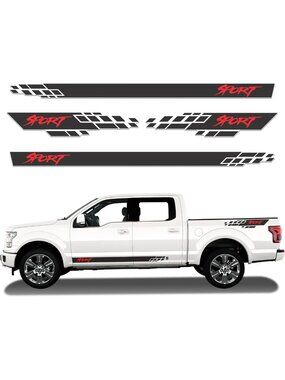 Racing Stripes & Car Side Decals - 4pcs Graphics for Sedan, SUV & Truck Decor